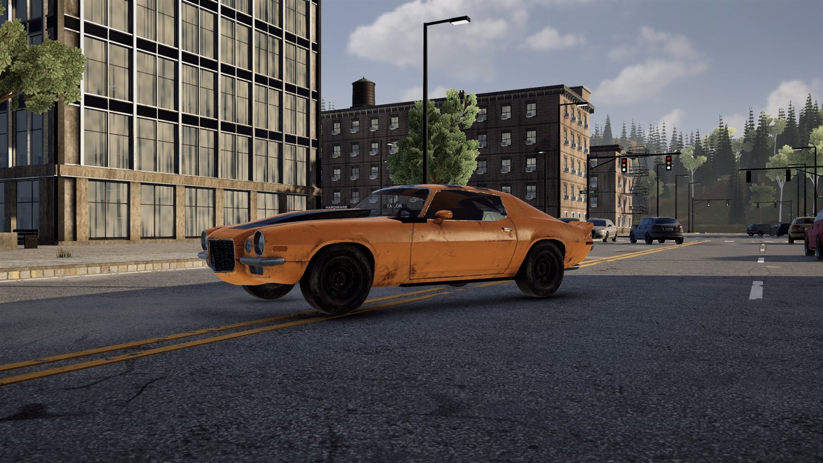 The muscle car on an Ironside street