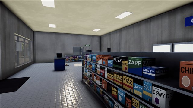 Shelves inside a gas station mini mart