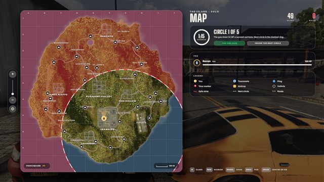 Island map screen