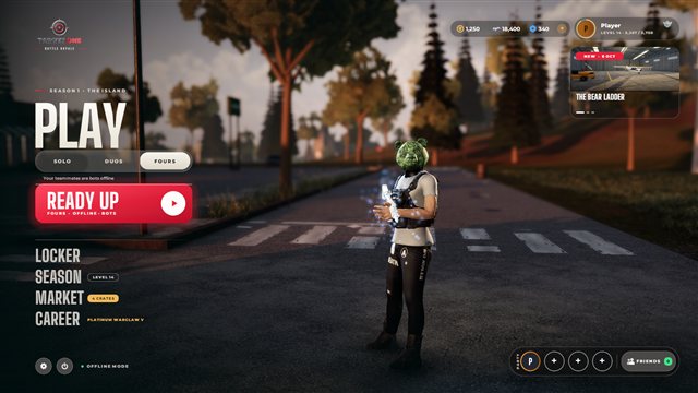 The game lobby
