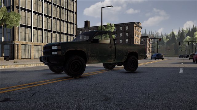 The pickup truck on an Ironside street