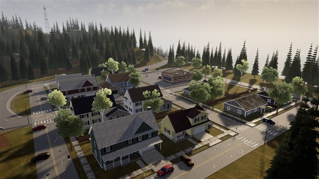Aerial view of a town